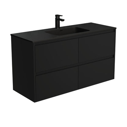MONTANA AMATO 1200 Matte Black Vanity Wall Hung 1TH