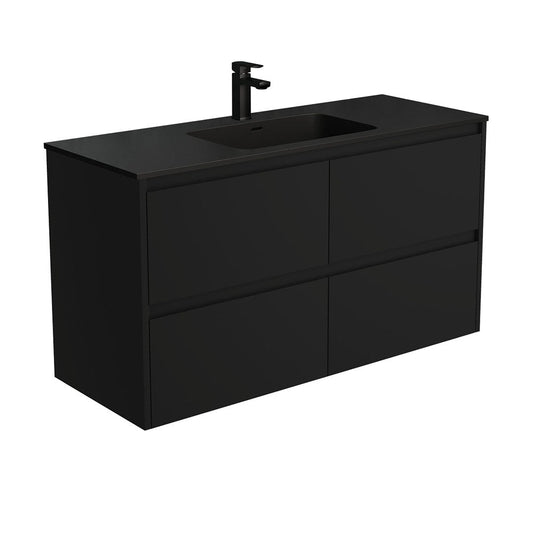 MONTANA AMATO 1200 Matte Black Vanity Wall Hung 1TH