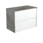 SATORI AMATO 900 Satin White Vanity with INDUSTRIAL Panels Wall Hung