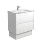SARAH CALACATTA MARBLE AMATO 750 Satin White Vanity On Kick 1TH