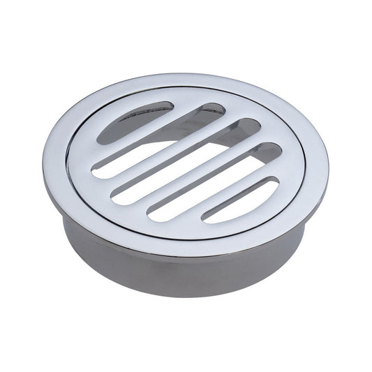 Round Floor Waste Round Grate 80mm Chrome