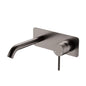 KAYA Basin/Bath Wall Mixer 160mm Outlet Set Gun Metal Soft Square Plate