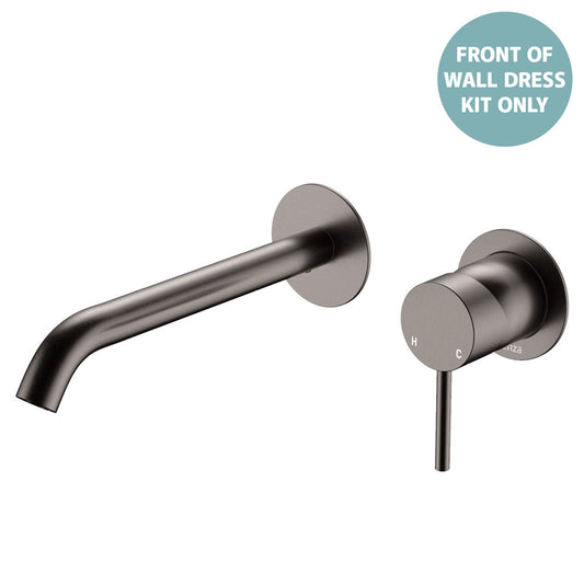 KAYA Basin/Bath Wall Mixer 200 Dress Kit Gun Metal Round Plate