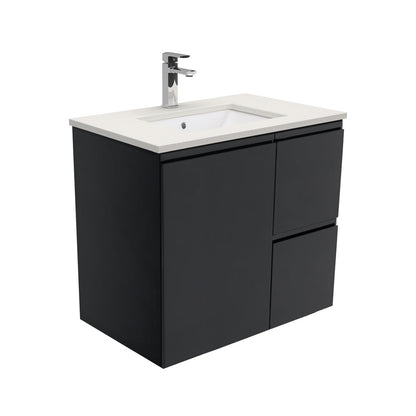 Sarah Roman Sand Undermount 750 Fingerpull Satin Black Wall-Hung Vanity