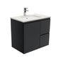 Sarah Roman Sand Undermount 750 Fingerpull Satin Black Wall-Hung Vanity