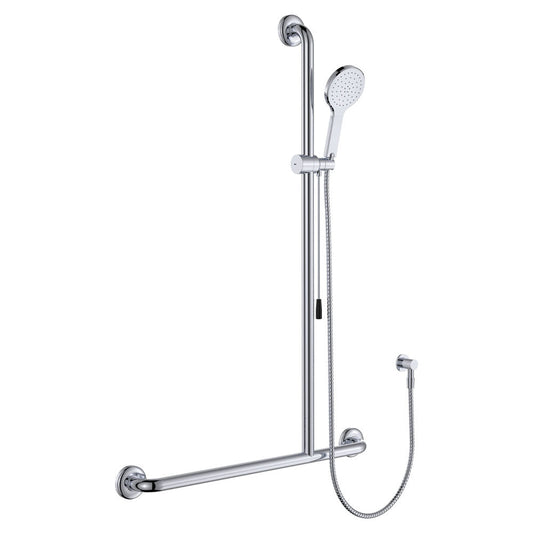 Luciana Care Inverted T Rail Showerwith Push/Pull Slider, Right-Hand