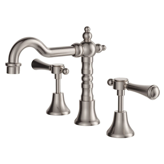 LILLIAN Lever Shepherds Crook Basin Set Brushed Nickel
