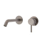 AXLE Basin/Bath Wall Mixer with 160mm Outlet Round Plates Brushed Nickel
