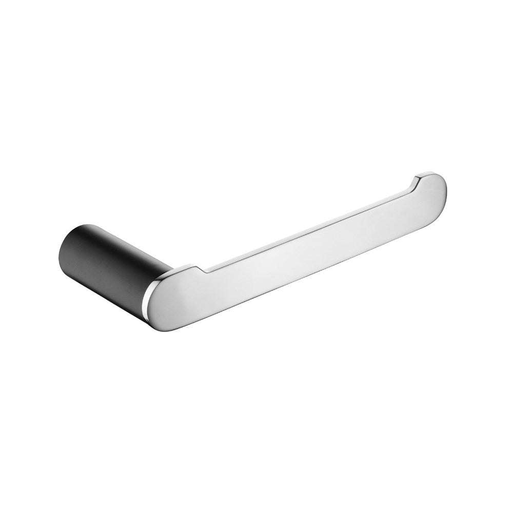 Rushy Matte Black & Chrome Toilet Roll Holder