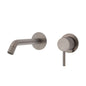 AXLE Basin/Bath Wall Mixer with 160mm Outlet Round Plates Brushed Nickel