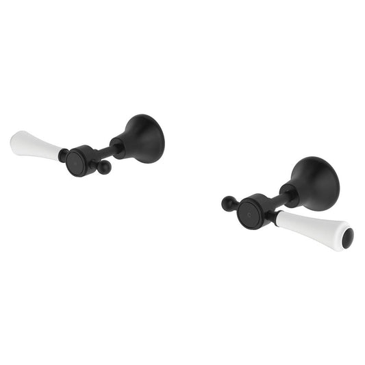 LILLIAN Lever Wall Top Assembly Matte Black White Handle