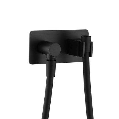 Soft Square Hand Shower Bracket with Hose Matte Black