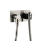 Soft Square Hand Shower Bracket with Hose Brushed Nickel