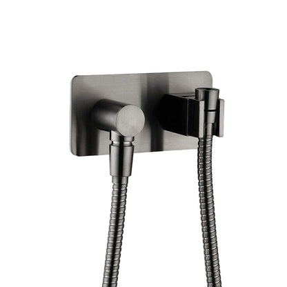 Soft Square Hand Shower Bracket with Hose Gun Metal