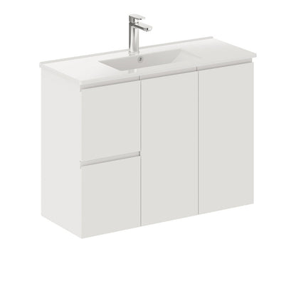 SISKA 900mm Wall Hung Vanity Left Drawers 1TH