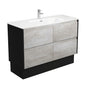 JOLI AMATO 1200 INDUSTRIAL Vanity with Matte Black Panels and Kick 1TH