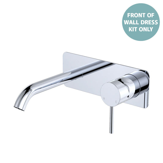 Kaya Basin/Bath Wall Mixer Dress Kit, Rectangular Plate, 160mm Outlet, Chrome