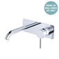KAYA Basin/Bath Wall Mixer 160mm Dress Kit Chrome Soft Square Plate