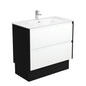 JOLI AMATO 900 Matte White Vanity with Matte Black Panels and Kick 1TH