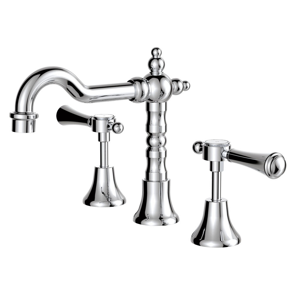 LILLIAN Lever Shepherds Crook Basin Set Chrome