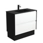 MONTANA AMATO 900 Matte White Vanity with Matte Black Panels and Kick 1TH
