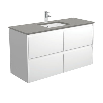 SARAH DOVE GREY AMATO 1200 Satin White Vanity Wall Hung 1TH