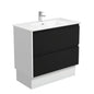 JOLI AMATO 900 Matte Black Vanity with Matte White Panels and Kick 1TH