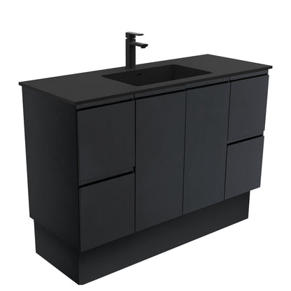 MONTANA Solid Surface 1200 Fingerpull Matte Black Cab on Kick 1TH