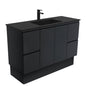 MONTANA Solid Surface 1200 Fingerpull Matte Black Cab on Kick 1TH