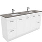 Sarah Dove Grey Undermount Double Bowl 1800 UniCab Vanity on Kick