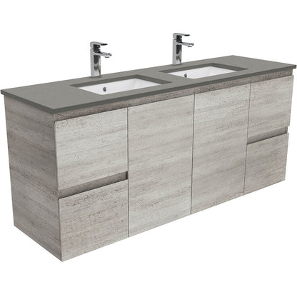 SARAH DOVE GREY 1500 INDUSTRIAL EDGE Wall Hung Cab Double Bowl 1TH