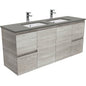 SARAH DOVE GREY 1500 INDUSTRIAL EDGE Wall Hung Cab Double Bowl 1TH