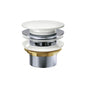 Pull Out Pop Up Bath Waste 40mm White Cast Stone with Overflow 55mm Thread Length
