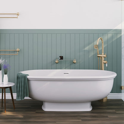 WASHINGTON Matte White Stone Bath 1560 x 810 x 545 mm with Overflow