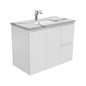 Sarah Calacatta Marble Undermount 900 Fingerpull Satin White Wall-Hung Vanity