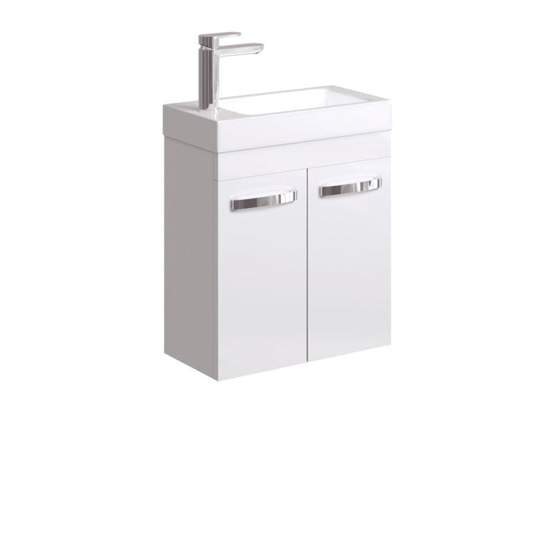 DENZEL 450 Gloss White Vanity Wall Hung 1TH No Overflow
