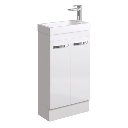 DENZEL 450 Gloss White Vanity On Kick 1TH No Overflow