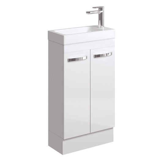 DENZEL 450 Gloss White Vanity On Kick 1TH No Overflow