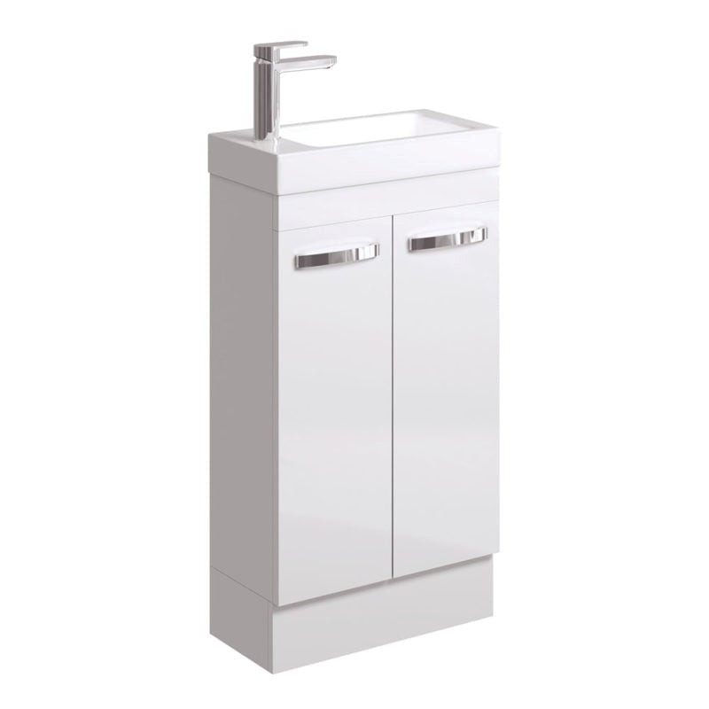 DENZEL 450 Gloss White Vanity On Kick 1TH No Overflow
