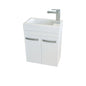 RALPH Gloss White Wall Hung Vanity Solid Doors with Overflow
