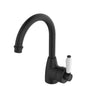 ELEANOR Gooseneck Basin Mixer Matte Black White Handle