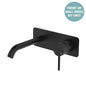KAYA Basin/Bath Wall Mixer 160mm Dress Kit Matte Black Soft Square Plate