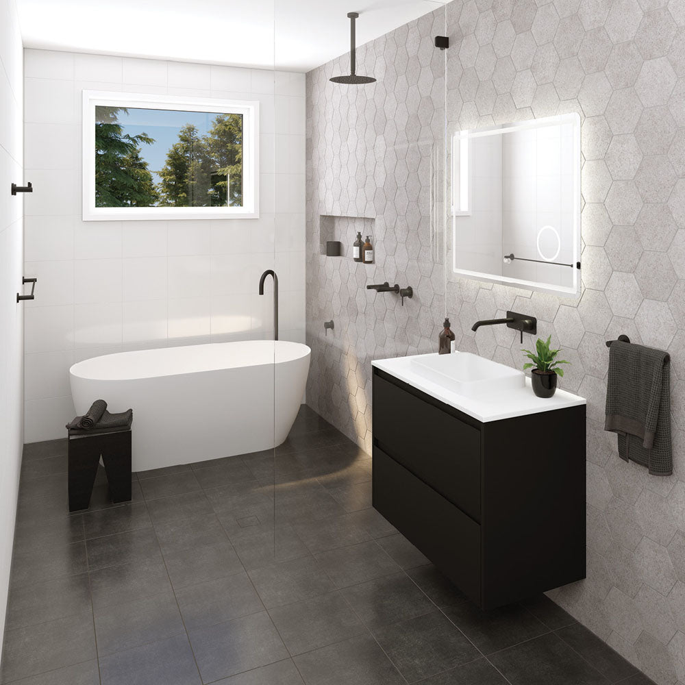 KAYA Single Towel Rail 900mm Matte Black