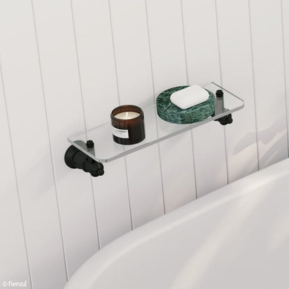 LILLIAN Matte Black Glass Shelf