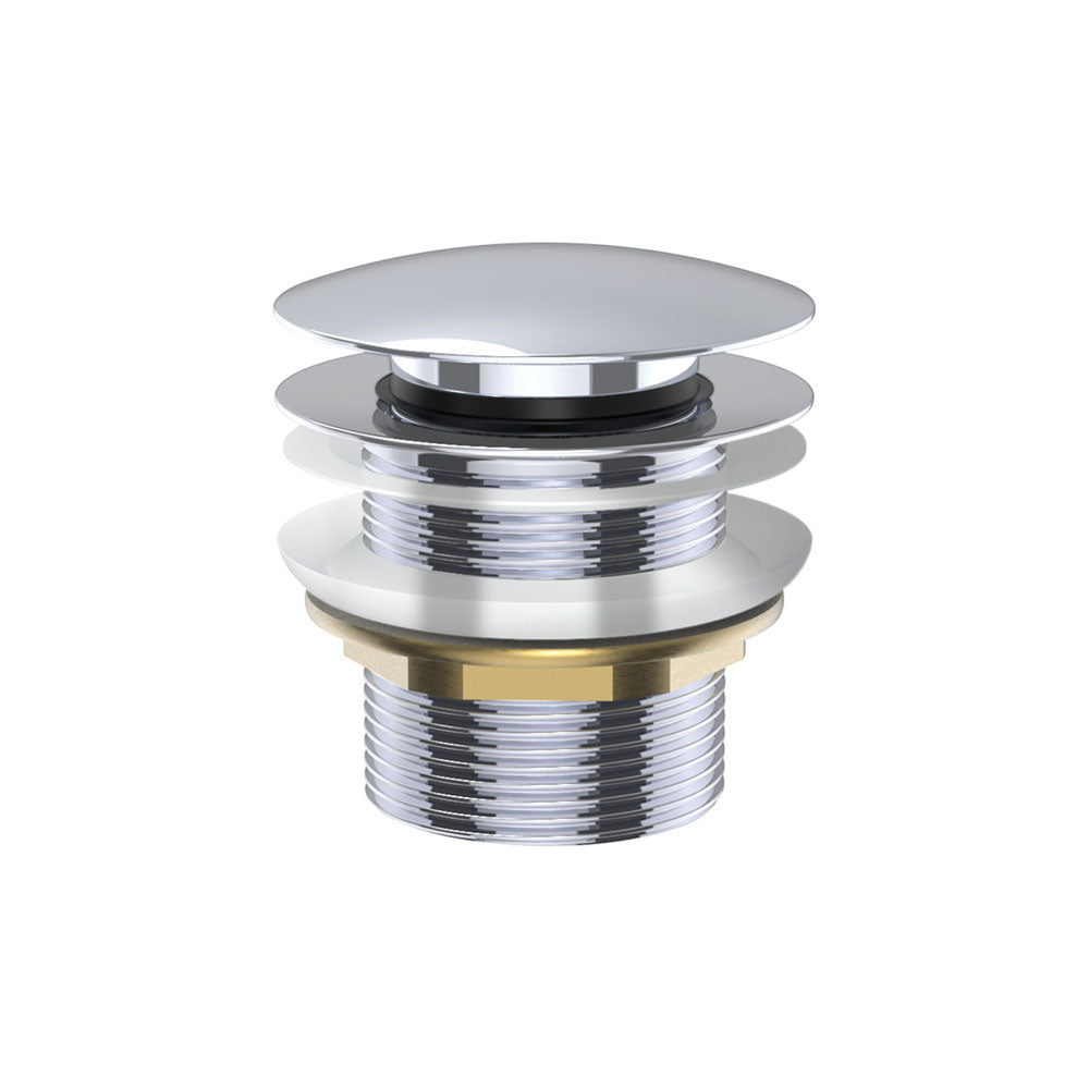 Pull Out Pop Up Bath Waste 40mm Chrome No Overflow 55mm Thread Length