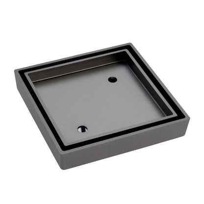 FLOOR WASTE 115mm Square Tile Insert 90mm outlet Gun Metal