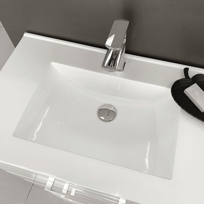 Vanessa Fingerpull Satin White 750 Vanity On Kickboard
