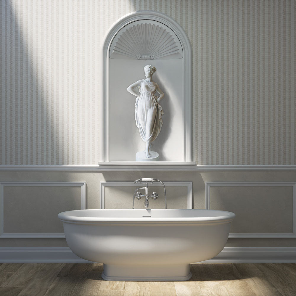 WASHINGTON Matte White Stone Bath 1560 x 810 x 545 mm with Overflow
