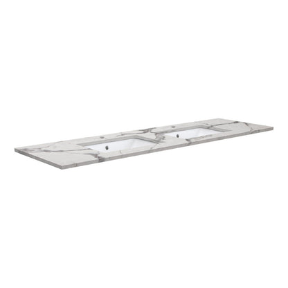 SARAH Undermount CALACATTA MARBLE 1500mm Basin Top Only Double Bowl 2TH