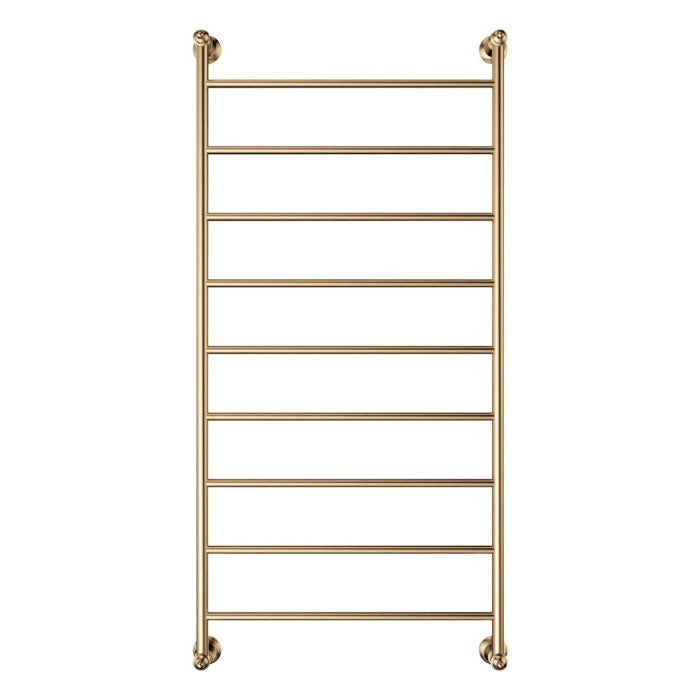 LILLIAN Heated Towel Rail 60120 Urban Brass (9 Bars) 600x1208x95mm